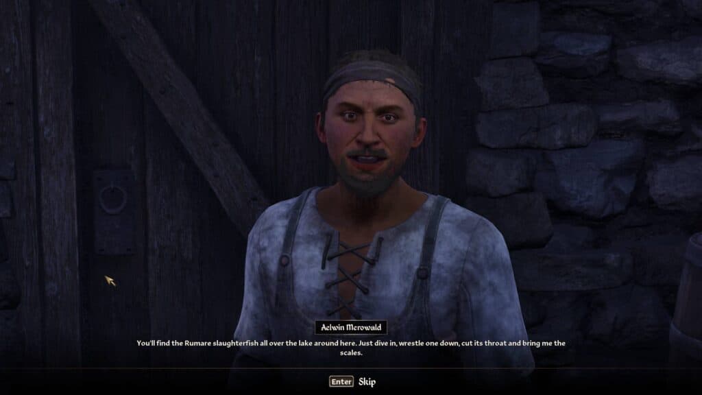 Aelwin talks about the Go Fish quest (Screenshot via esports.gg)