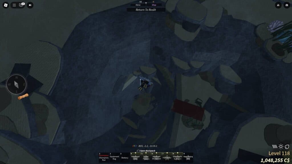 Chasm leading to Desolate Deep. (Screenshot via esports.gg)