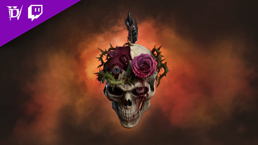 D4 Skull Behelit Mount Trophy Twitch drop (Image via <a href="https://news.blizzard.com/en-us/article/24199285/earn-season-8-belials-return-twitch-drops">Blizzard Entertainment</a>)