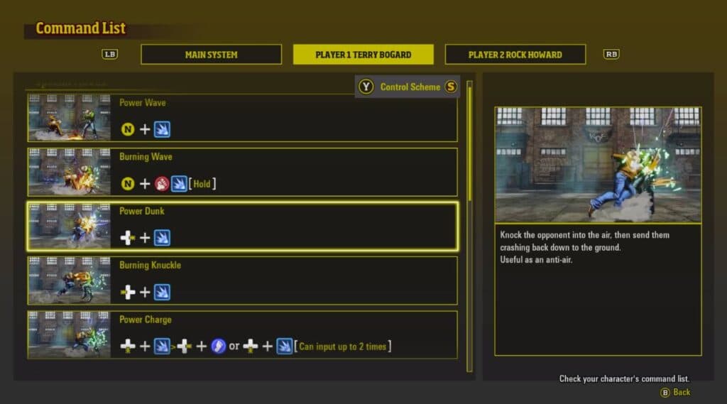 Smart Controls for Terry Bogard in Fatal Fury COTW (image via esports.gg)