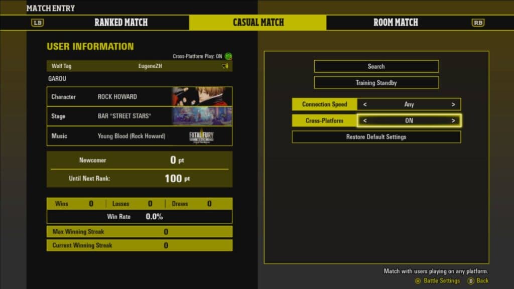 Changing cross-platform settings in City of the Wolves (Image via esports.gg)