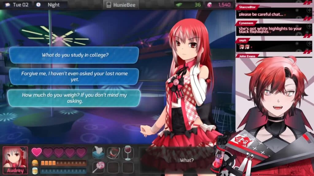 Flayon and Audrey from HuniePop (Image via Machina X Flayon / YouTube)