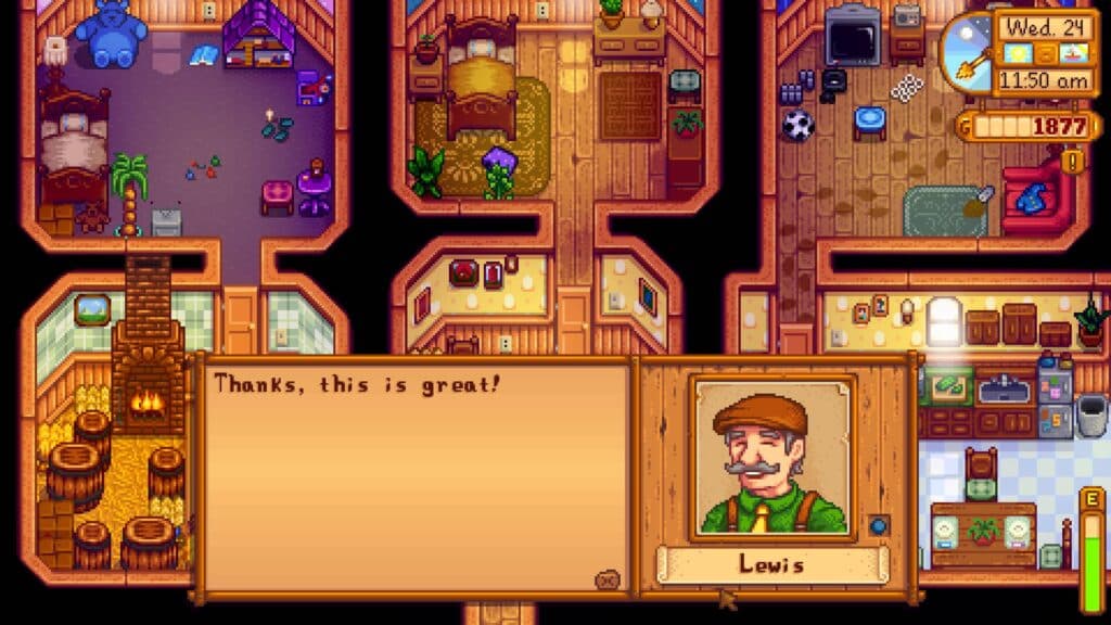 Lewis' reaction after receiving a gift. (Screenshot via esports.gg)