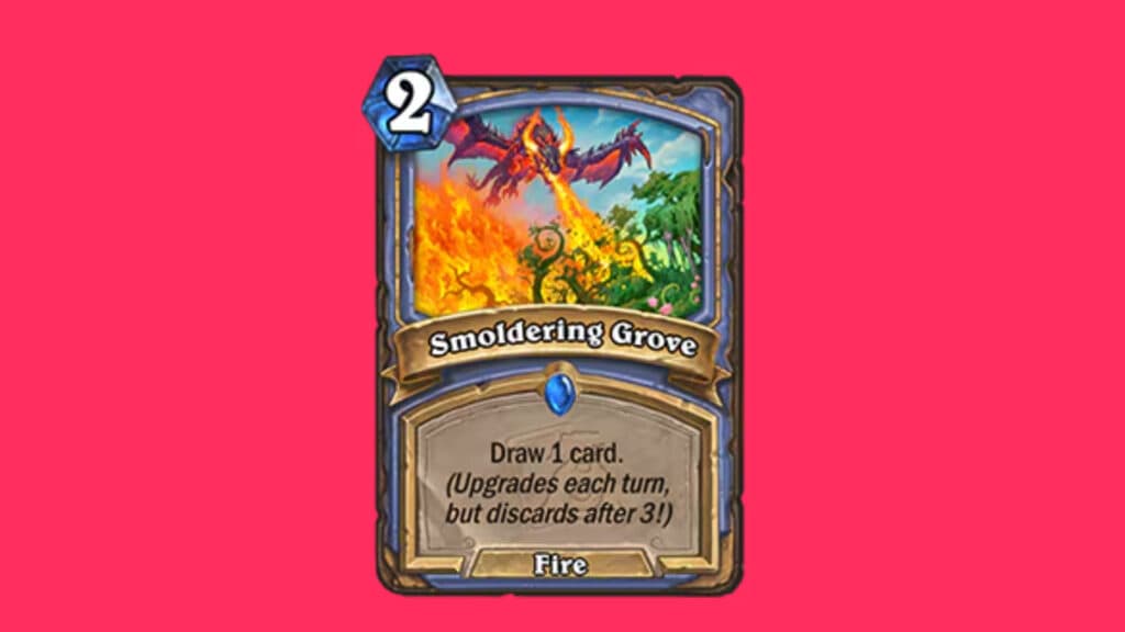 Smoldering Grove in Hearthstone's new Embers of the World Tree Mini-Set (Image via Blizzard Entertainment)