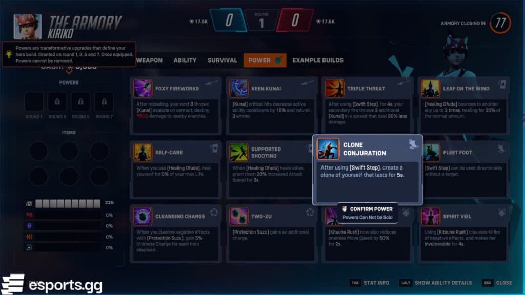 Kiriko's Clone Conjuration Stadium Power (Screenshot via esports.gg)