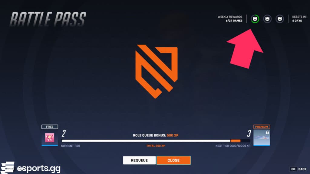 Earn more loot boxes by simply playing the game (Screenshot via esports.gg)