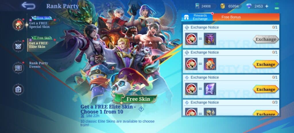 Another event in Mobile Legends that gives away free skins for players. (Screenshot via Esports.gg)