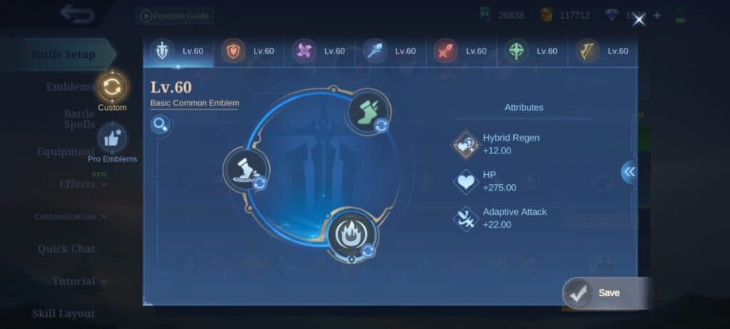 Revamp Gloo emblem build guide in MLBB screenshot. (Image via esports.gg)