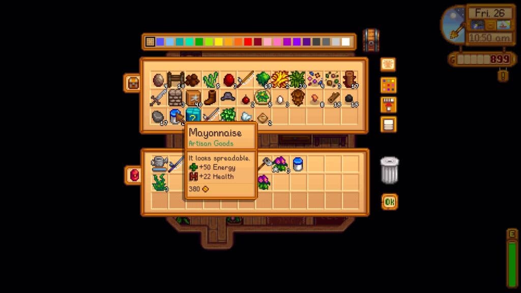 <a href="https://esports.gg/opinion/gaming/stardew-valley-mayonnaise-drinking-it-you-perverts/">Mayonnaise</a>, an example of a Universal like gift. (Screenshot via esports.gg)