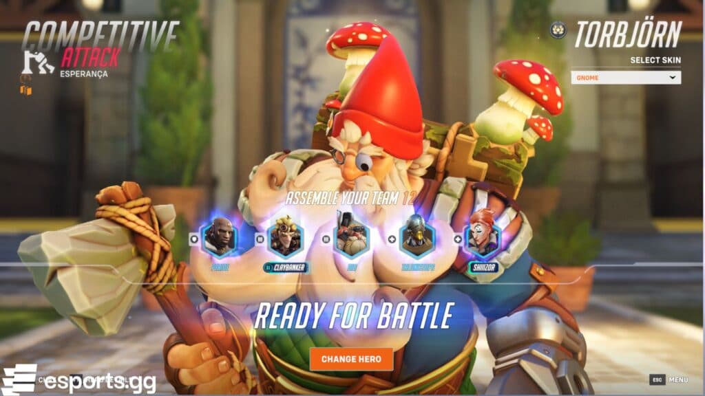 Select your hero (Screenshot via esports.gg)
