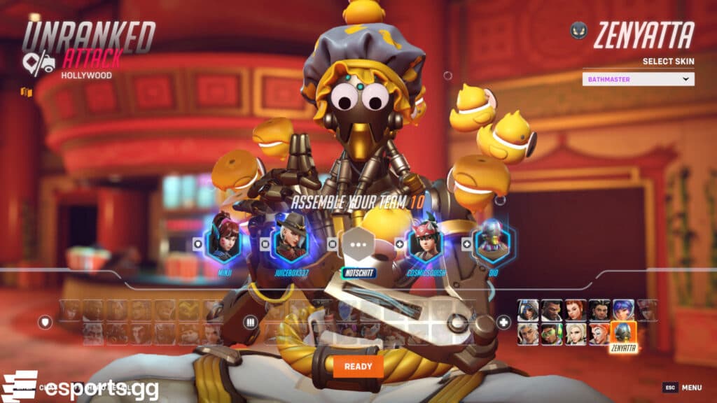Zenyatta is a support hero (Screenshot via esports.gg)