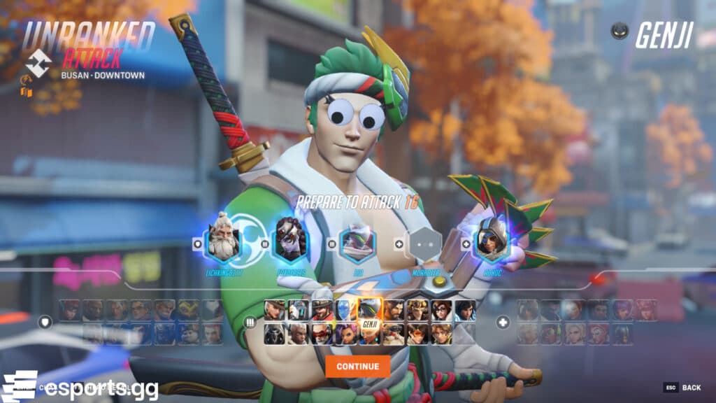 Genji is a damage hero (Screenshot via esports.gg)
