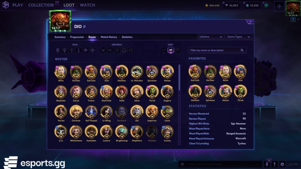 Heroes of the Storm characters (Screenshot via esports.gg)