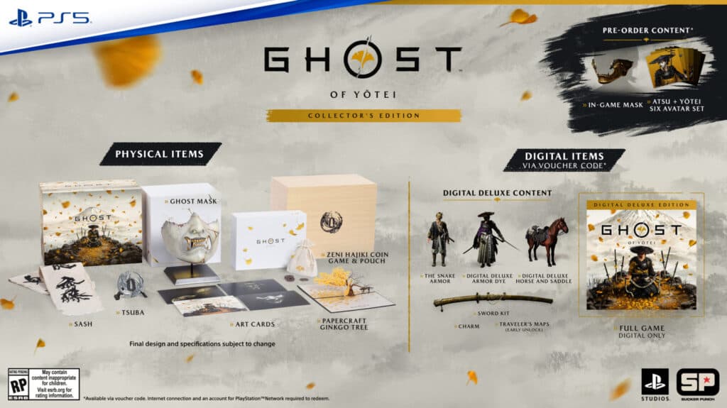 Ghost of Yōtei Collector's Edition (Image via <a href="https://blog.playstation.com/2025/04/23/ghost-of-yotei-comes-to-playstation-5-on-october-2/">PlayStation</a>)