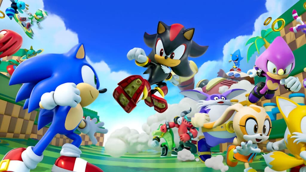 Sonic and Shadow fighting in Sonic Rumble (Image via <a href="https://sonicrumble.sega.com/en/" target="_blank" rel="noreferrer noopener">Sega</a>)