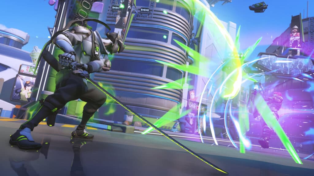 Genji and Zarya in Stadium (Image via Blizzard Entertainment)