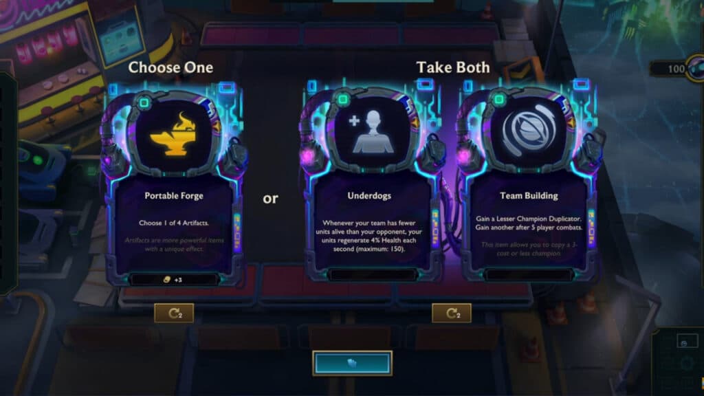 Players can choose between one Gold Augment or two Silver Augments (Image via Riot Games)