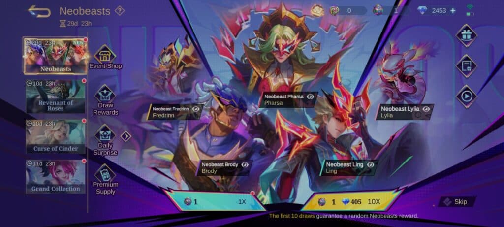 The Neobeasts 2.0 Event in MLBB. (Screenshot via esports.gg)