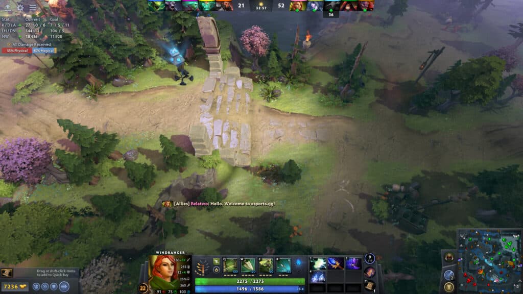 Dota 2 User Interface (Image via esports.gg)