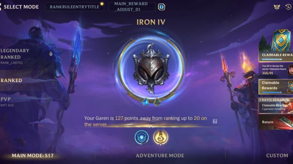 Challenger's Star in the Ranked mode (Image by Riot Games)