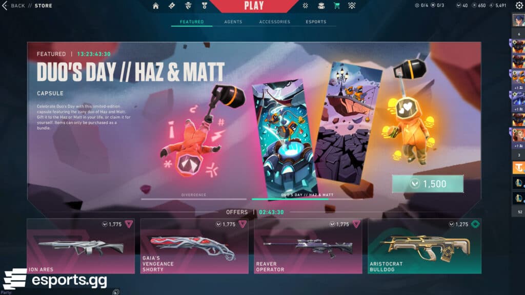 You have until May 14 to acquire the Duo's Day // Haz & Matt capsule (Screenshot by esports.gg)