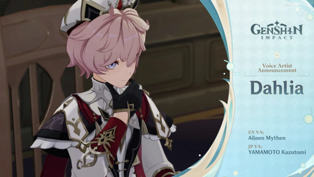 Dahlia's English and Japanese voice actors were already confirmed to be Aileen Mythen and Yamamoto Kazutomi, respectively (Image by HoYoverse)