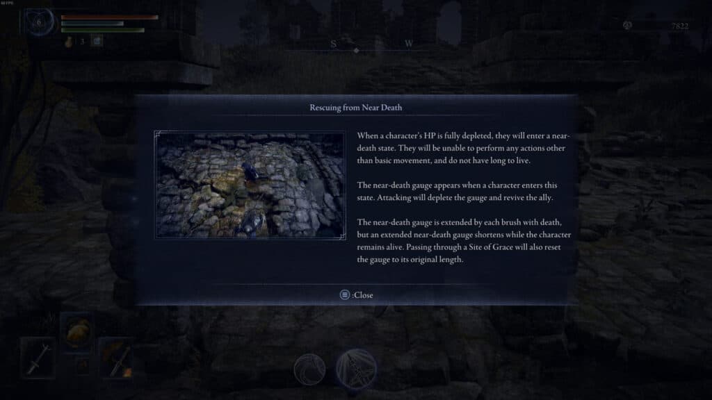 The revival process tutorial in Elden Ring Nightreign. Screenshot by esports.gg