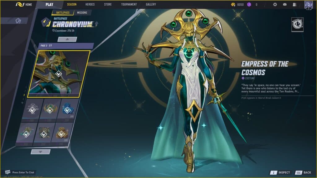 The Empress of the Cosmos Hela costume (Screenshot via esports.gg)