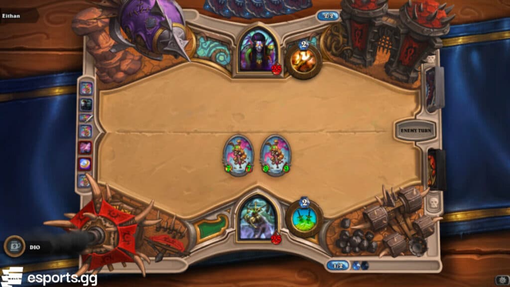 The Top 2 Tavern Brawl featuring buffed Pogo-Hopper minions (Screenshot via esports.gg)