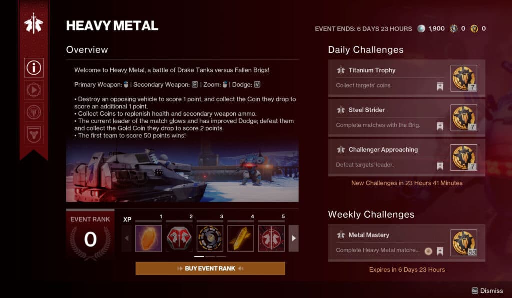 Heavy Metal Event Track and Challenges (Image via <a href="https://www.bungie.net/7/en/News/Article/twid_04_24_2025" target="_blank" rel="noreferrer noopener">Bungie</a>)