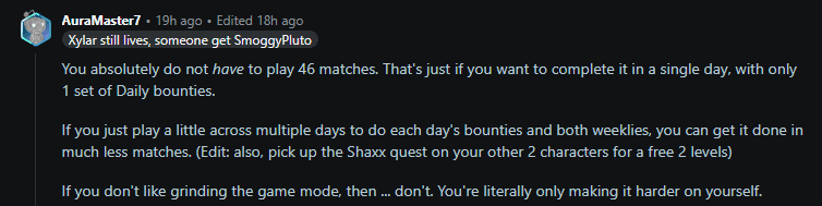 u/AuraMaster7 explains how to grind out the event card (Image via <a href="https://www.reddit.com/r/DestinyTheGame/comments/1kkvi1e/hey_bungie_maybe_dont_make_every_event_or/" target="_blank" rel="noreferrer noopener">Reddit</a>)