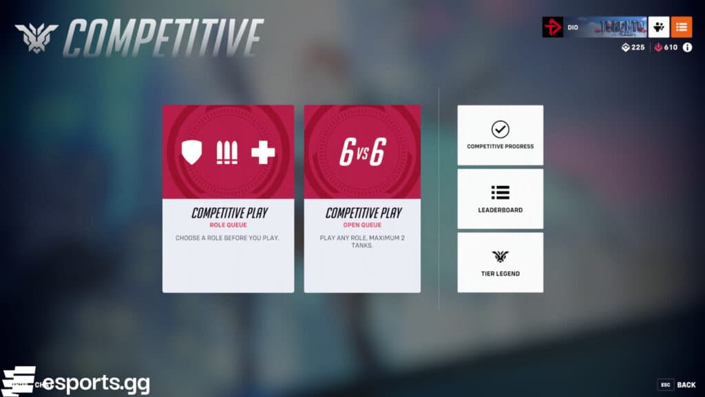 Enter Overwatch 2 ranked by winning 50 games of Quick Play first (Screenshot via esports.gg)