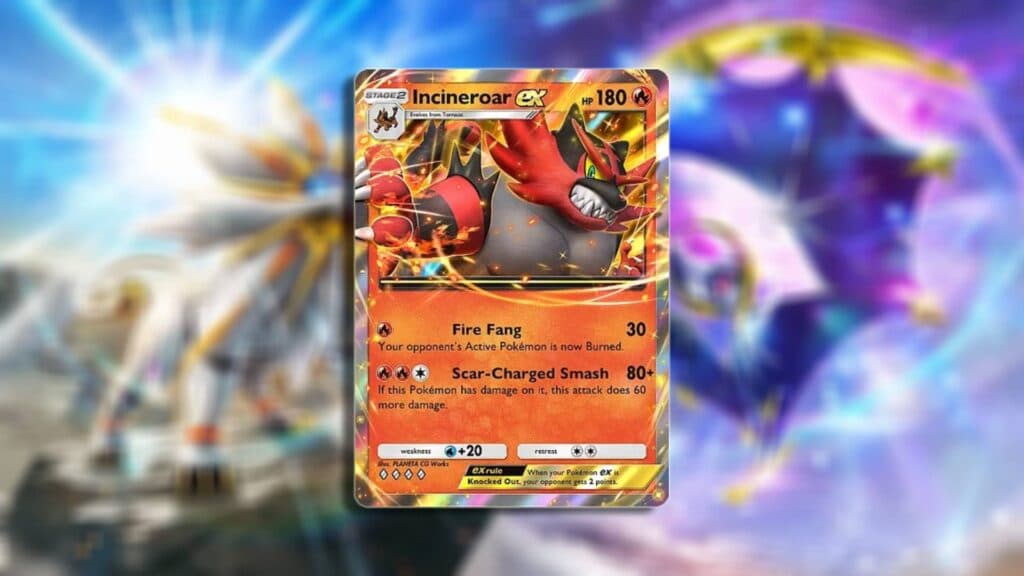 The main card for the Incineroar ex deck in Pokémon TCG Pocket. (Image via esports.gg)
