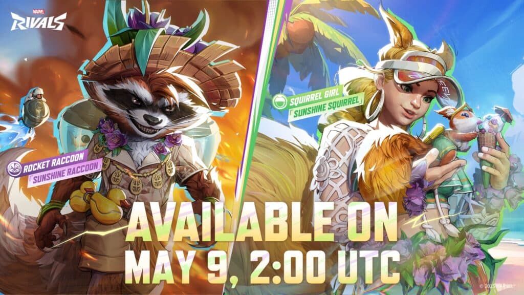 The Rocket Raccoon and Squirrel Girl Sunshine skins (Image via NetEase Games)