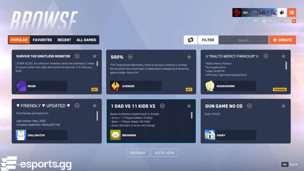 Will 1 Winston vs 100 Soldier: 76 be similar to 1 Dad vs 11 Kids? (Screenshot via esports.gg)