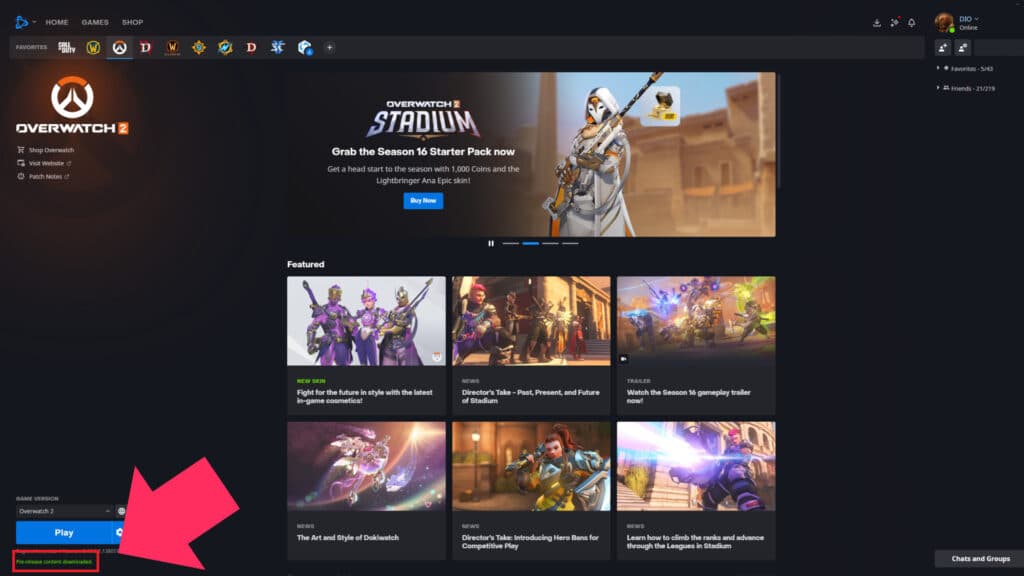 Overwatch 2 Season 16 mid-season download confirmation (Screenshot via esports.gg)