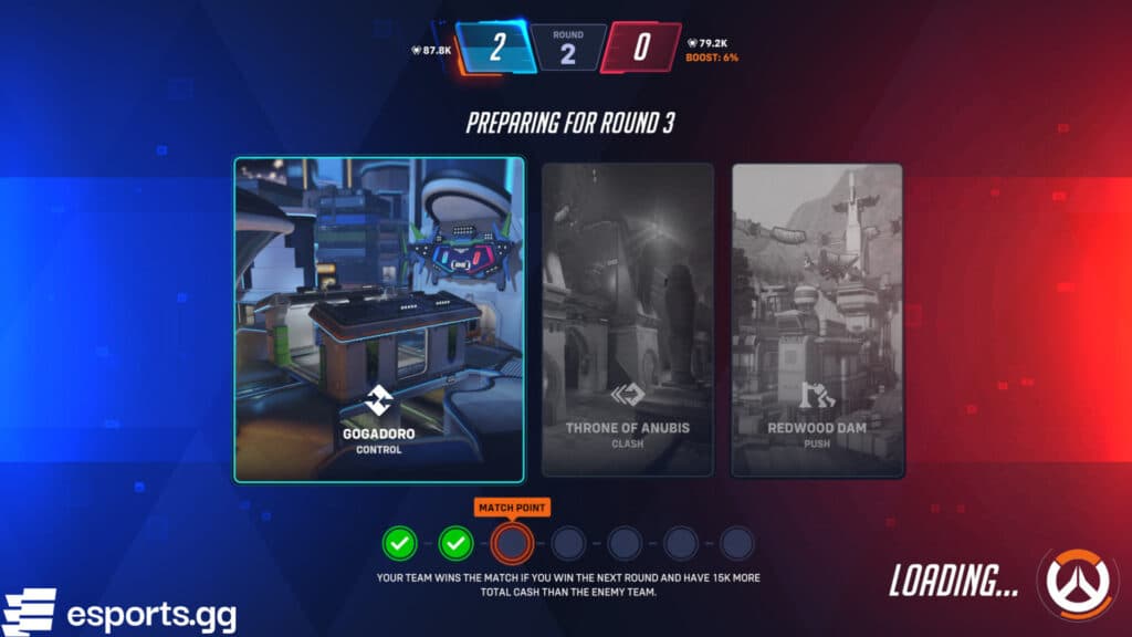 Some of the current Overwatch 2 Stadium maps (Screenshot via esports.gg)