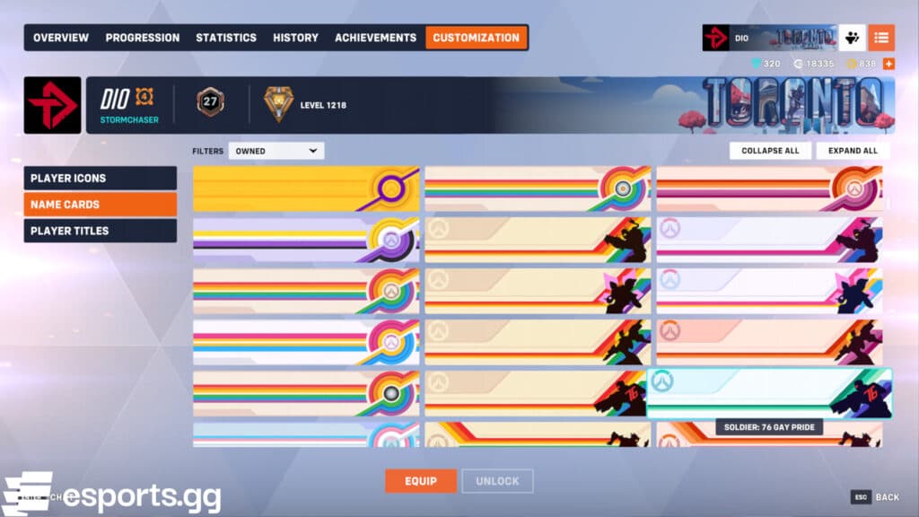 Overwatch 2 Pride banners (Screenshot via esports.gg)