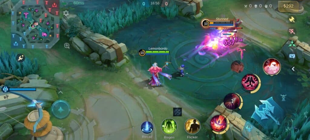 Skill 2 has good wave clearing and can be used to activate Skill 1 marks on enemies and stun them (Screenshot via esports.gg)