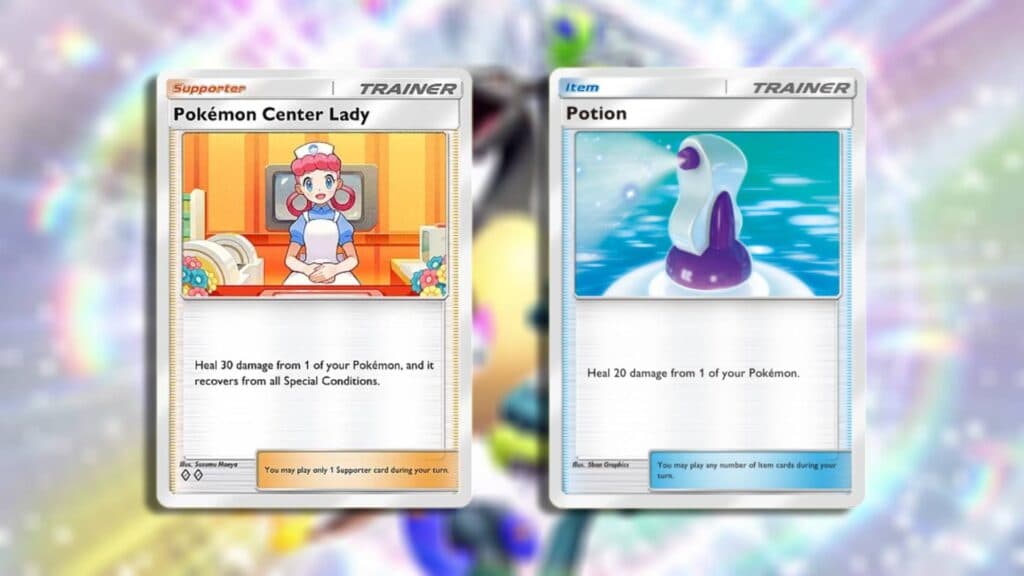 Pokémon Center Lady and Potion. (Image via esports.gg)
