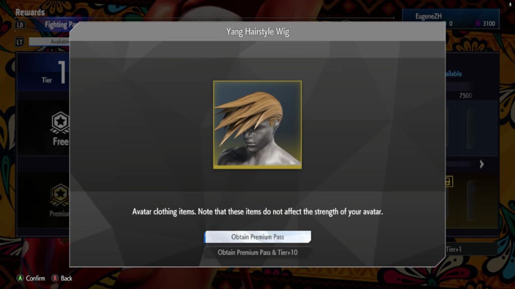Yang Hairstyle Wig in the Elena Fighting Pass in SF6 (Image via esports.gg)