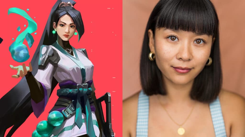 Sage and her voice actress Naomi Wang (Image via Riot Games / IMDb)