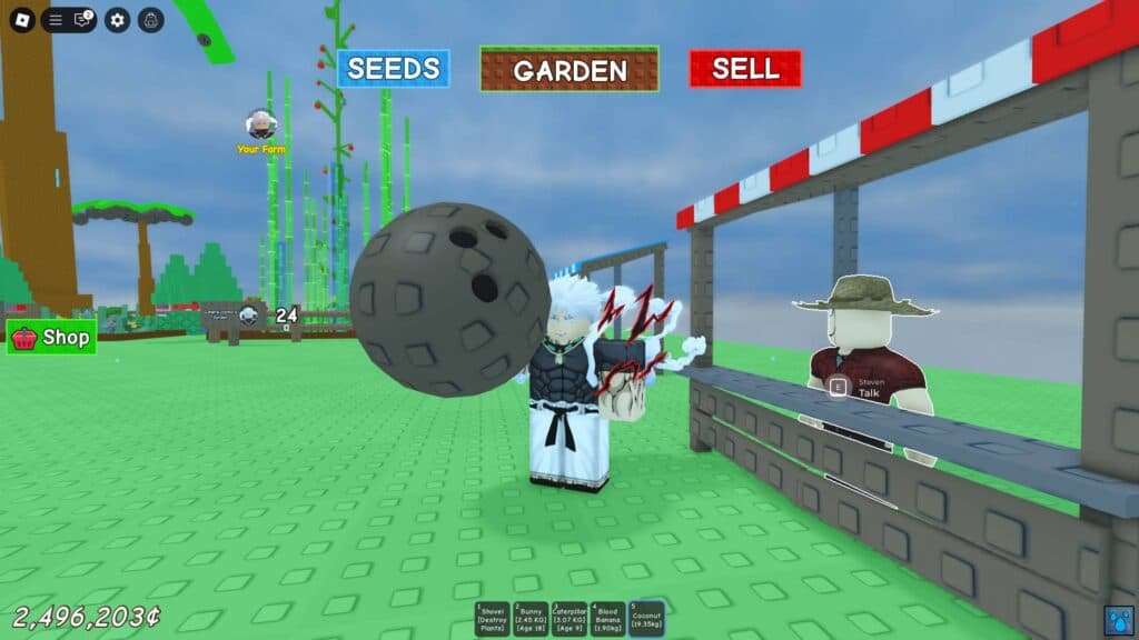 Selling a Coconut to Steven. (Screenshot via esports.gg)