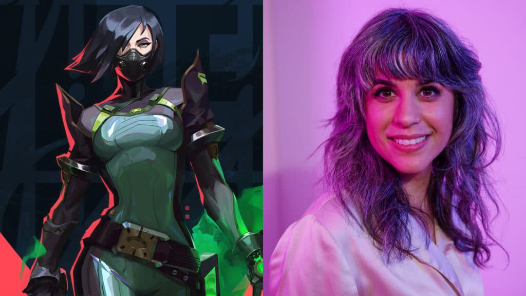 Viper and her voice actress Ashly Burch (Image via Riot Games / IMDb)