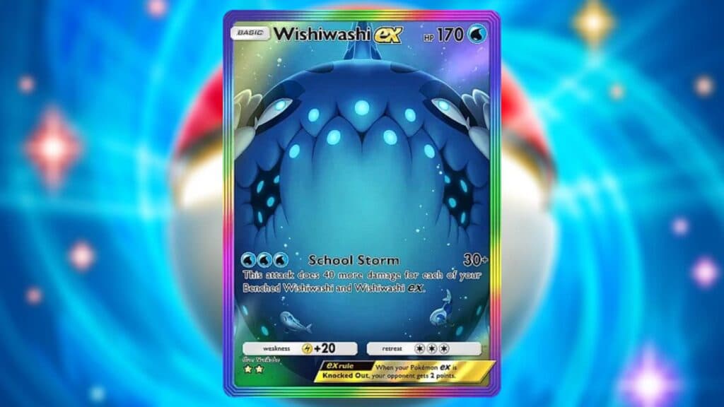 Two-Star Rare Wishiwashi ex card. (Image via esports.gg)