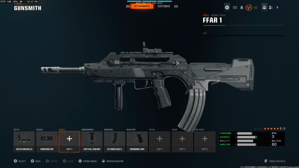 The FFAR 1 loadout in Warzone. Screenshot by esports.gg