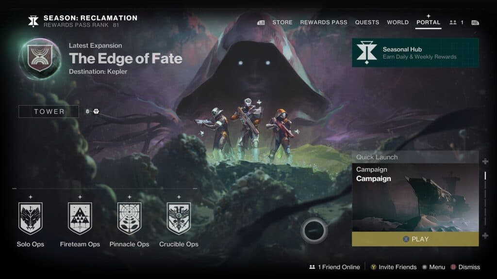 The Destinations screen has been replaced with an "easier-to use" Portal. Image via Bungie