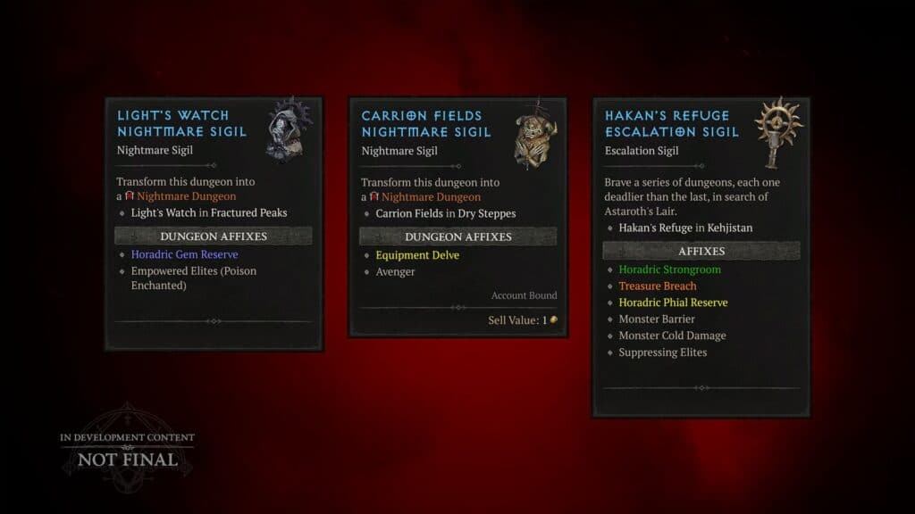 Nightmare Dungeons are getting overhauled in Season 9 Horadic Strongrooms are time-gated mini-dungeons (Image via Blizzard Entertainment)