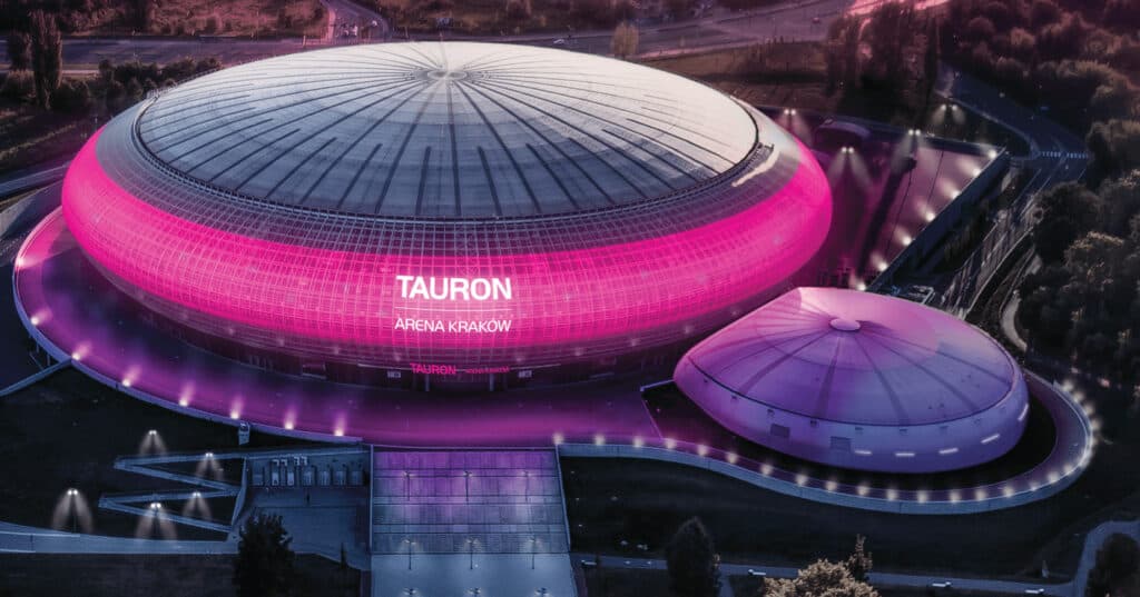 The TAURON Arena seats over 20,000 — double that of Katowice's Spodek. (Photo via TAURON Arena)