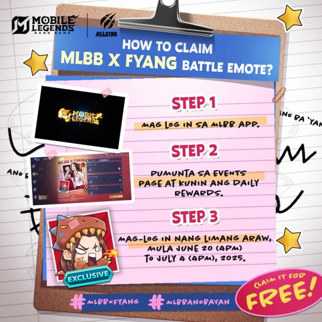 Jus log in every day to claim the free Fyang emote in MLBB. (Image via MOONTON Games)